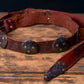 Medieval leather belt with metal plates