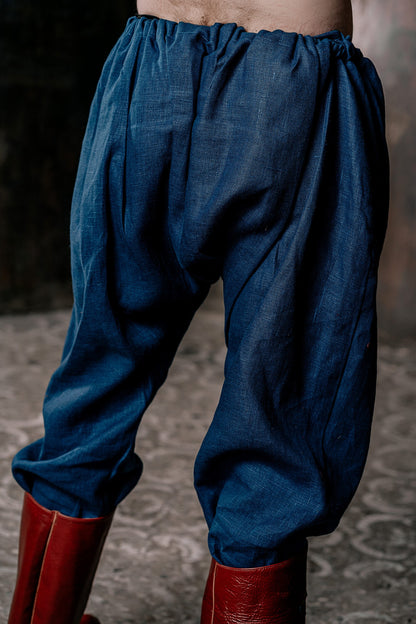 Men's blue linen pants