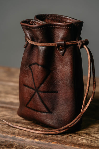 Viking leather belt bag