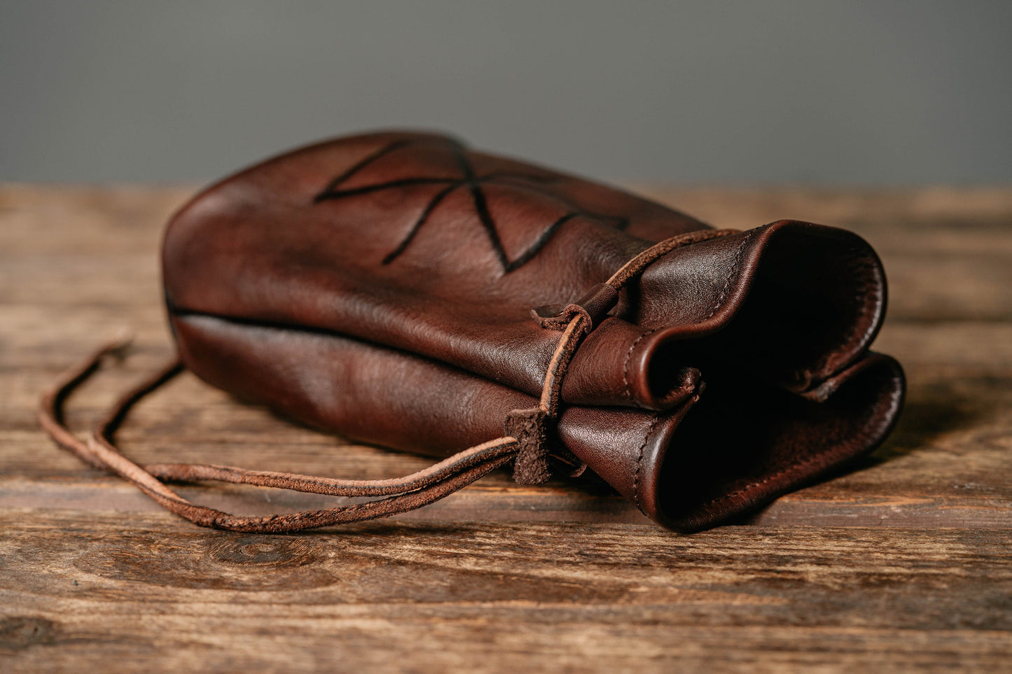 Viking leather belt bag