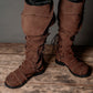 Medieval leather knee-high boots