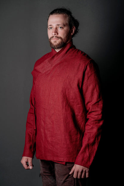 Red linen tunic