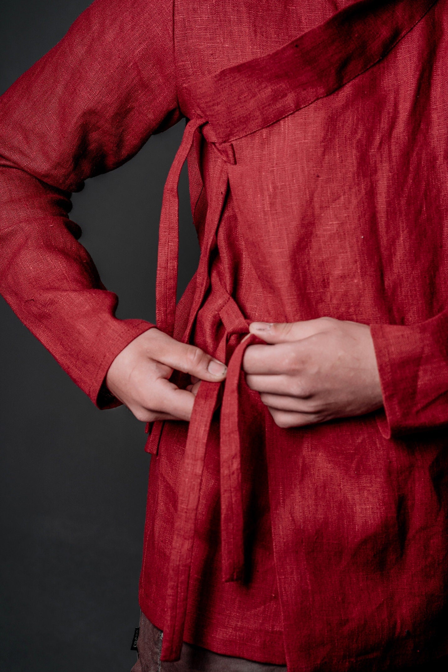 Red linen tunic