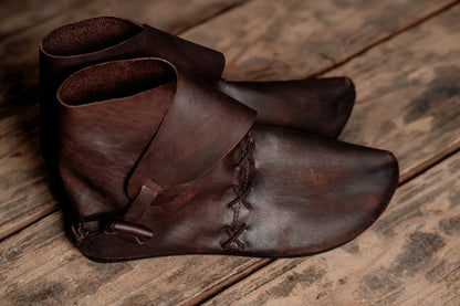 Medieval leather boots with soft sole