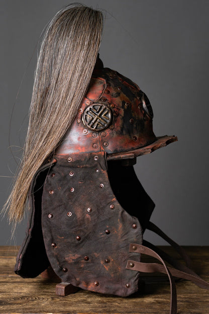 Larp leather helmet