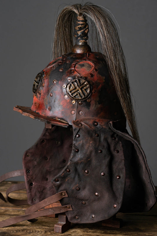 Larp leather helmet - SokolArmory