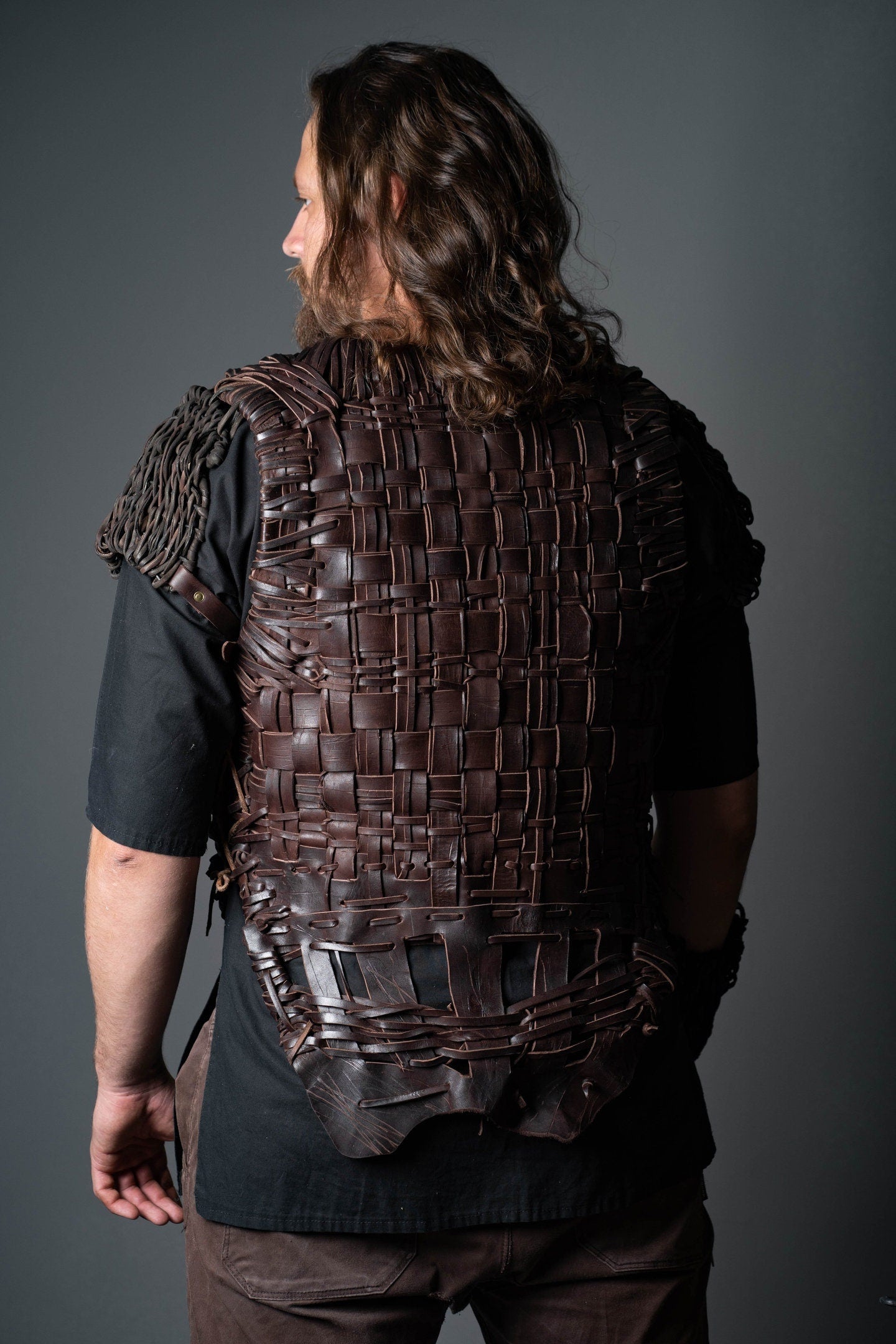 Viking armor with brass accents