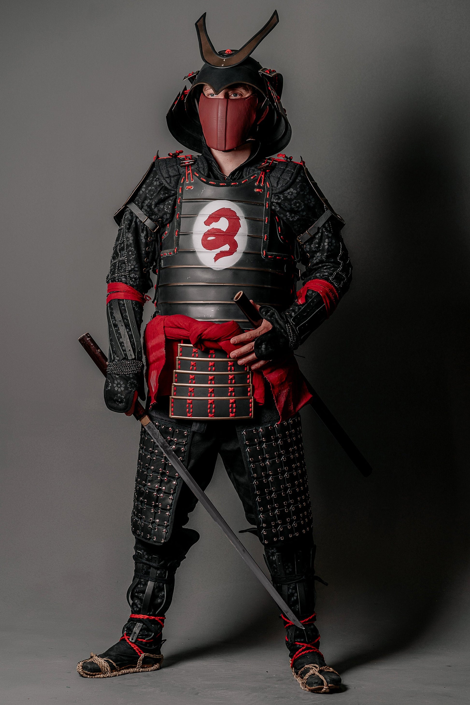 LARP Samurai Red Leather Bracers. Larp Armor Samurai Style -  Canada