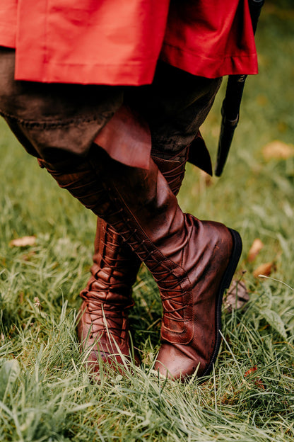 Medieval leather high boots