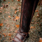 Viking leather shin guards