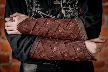 Medieval leather bracers for Larp