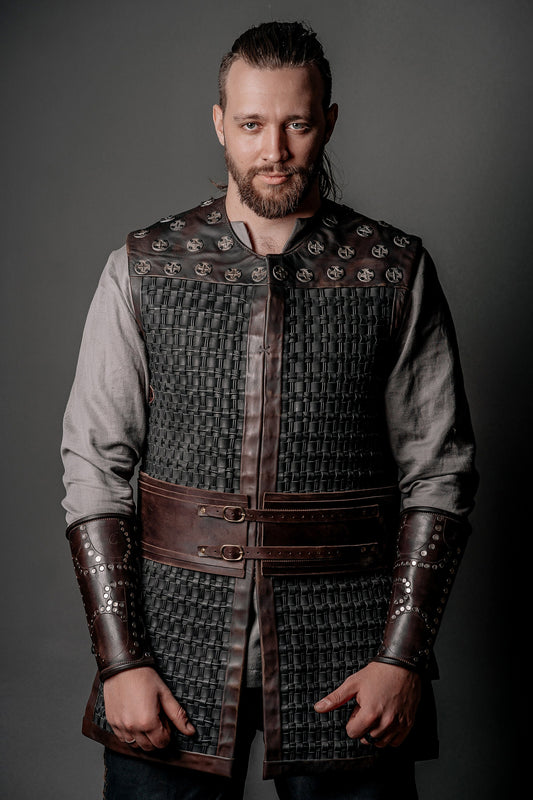 Viking leather armor with brass accents – SokolArmory