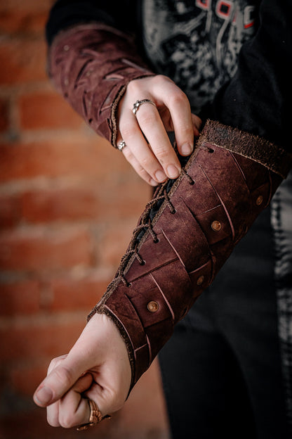 Medieval leather bracers for Larp