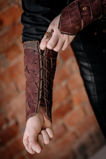 Medieval leather bracers for Larp